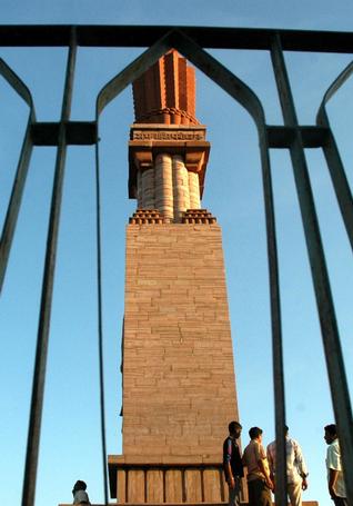 Gandhi Memorial Stupa atop Gandhi Hill in Vijayawada. / Photo: V. Raju / The Hindu