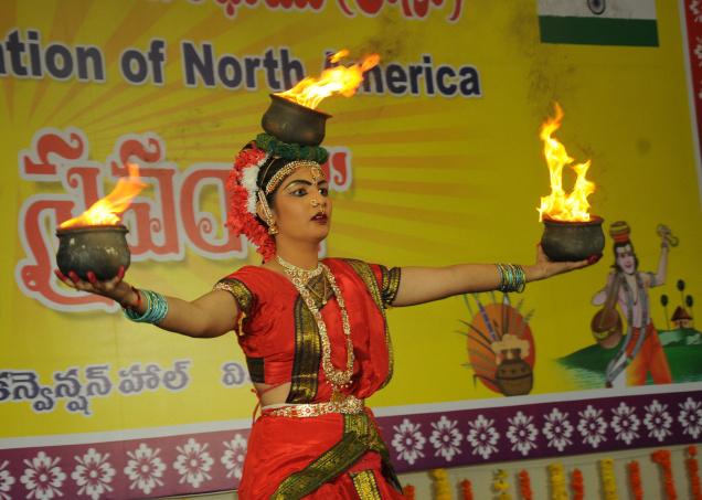 VIJAYAWADA, ANDHRA PRADESH, 21/12/2014: A dancer at her best at Chaitanya Sraanthi, a programme organised by Telugu Associaion of Norh America, in Vijayawada on Sunday. Photo: Ch. Vijaya Bhaskar / The Hindu
