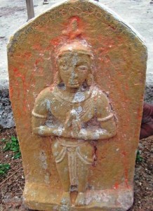 Lamudigalam sect worshipper sculpted on a granite slab during Kakatiya regime in Abbayapalem village of Telangana. 